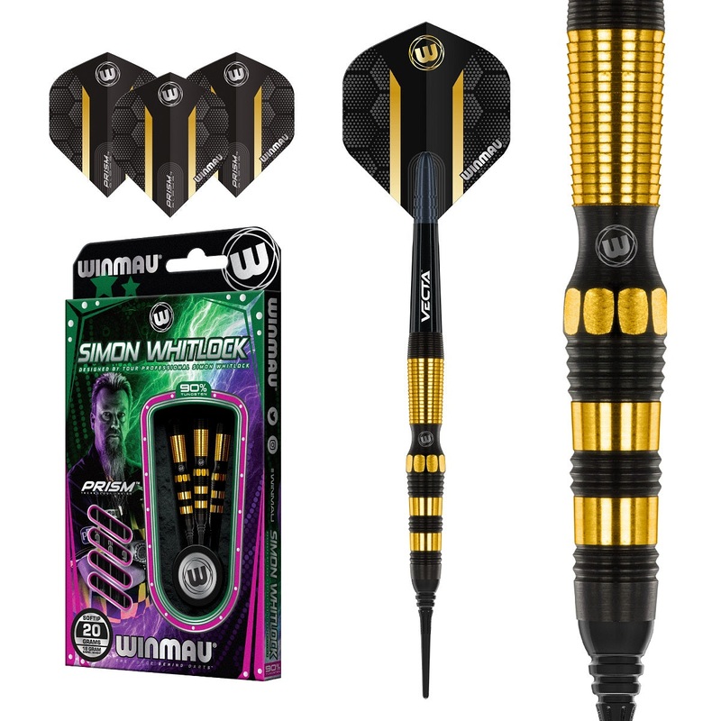 Simon Whitlock Gold – Black 90% Tungsten Soft Tip Darts by Winmau 20 Gram