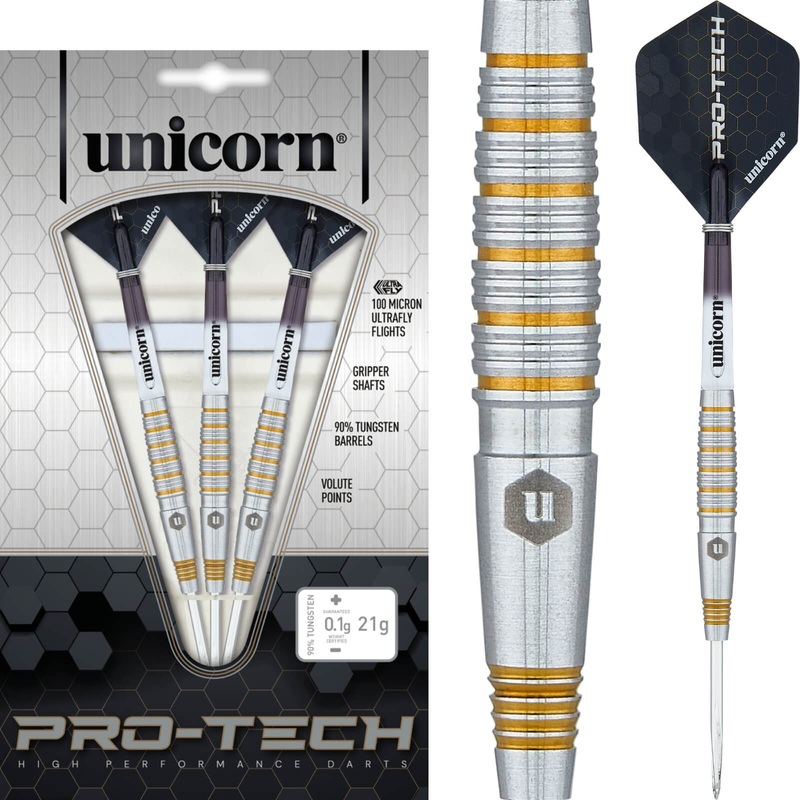 Unicorn – Pro-Tech Style 2 Darts – Steel Tip – 90% Tungsten – 21g 23g 25g 21 grams