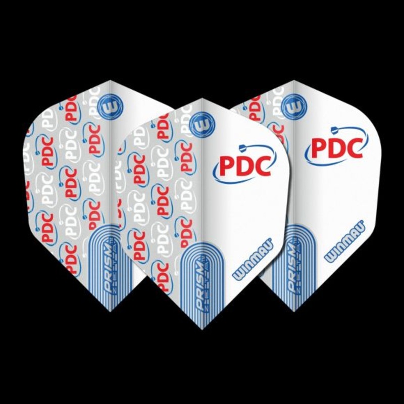 Winmau Prism Zeta PDC White #6 Standard Extra Thick Flights Standard 100 Micron Poly metronic extra thick