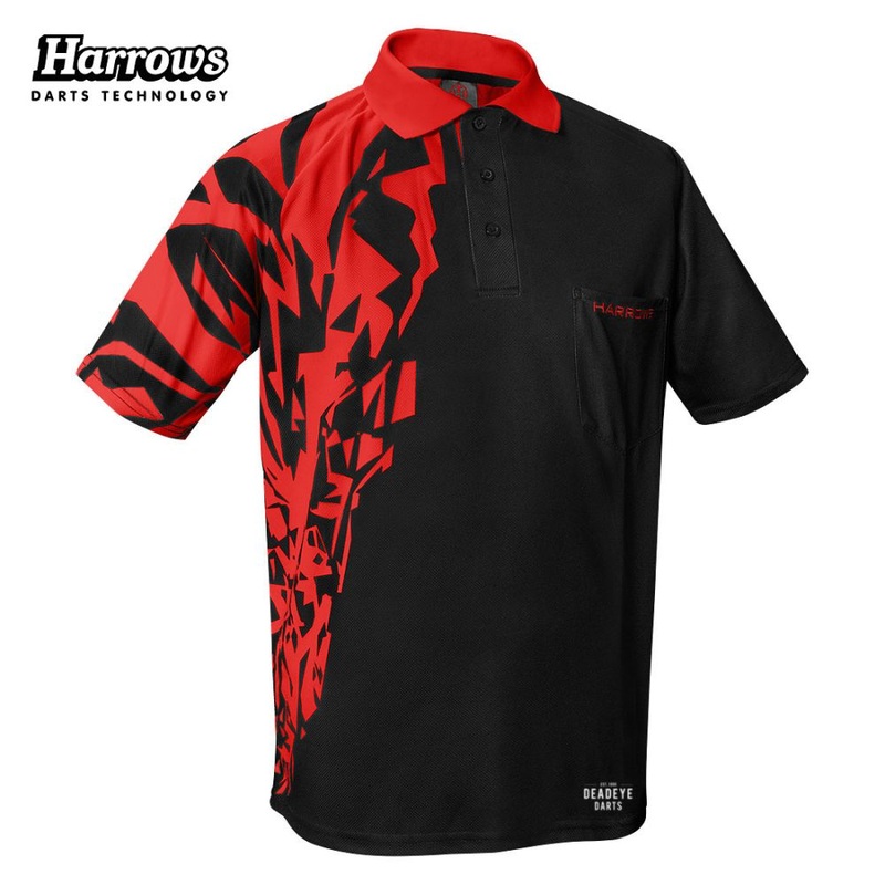 Harrows Rapide Black and Red Dart Shirt S