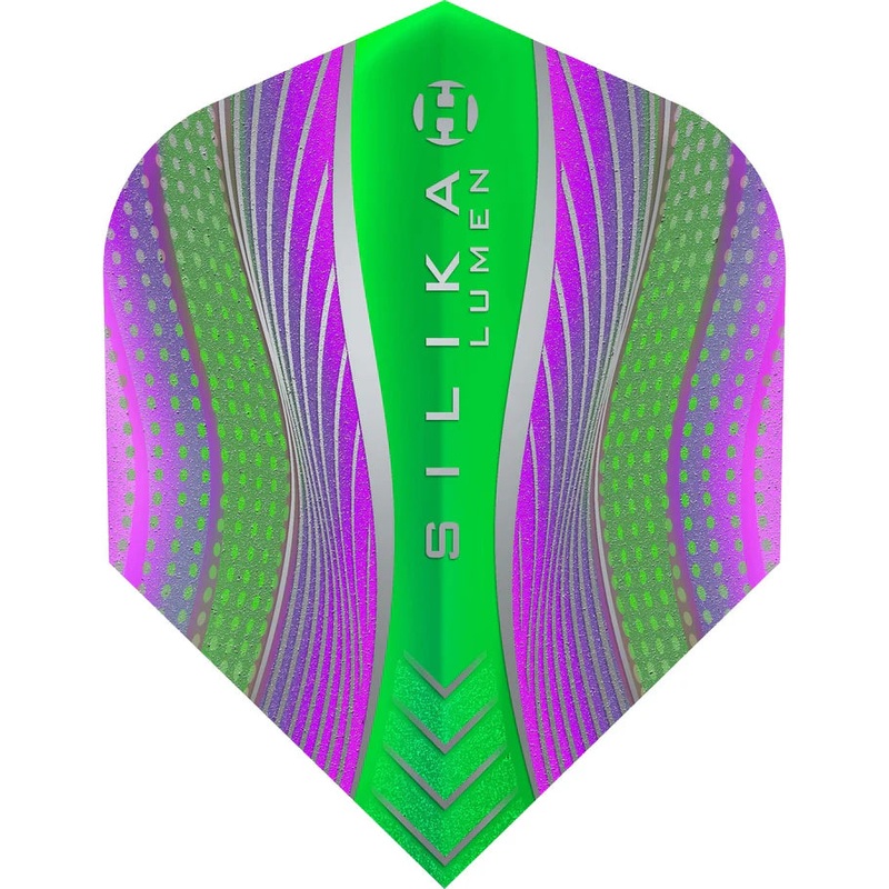Harrows Silika Lumen – Patented Tough Crystalline Coated Green/Purple – No6 Standard Dart Flights Standard 100 Micron Extra Strong