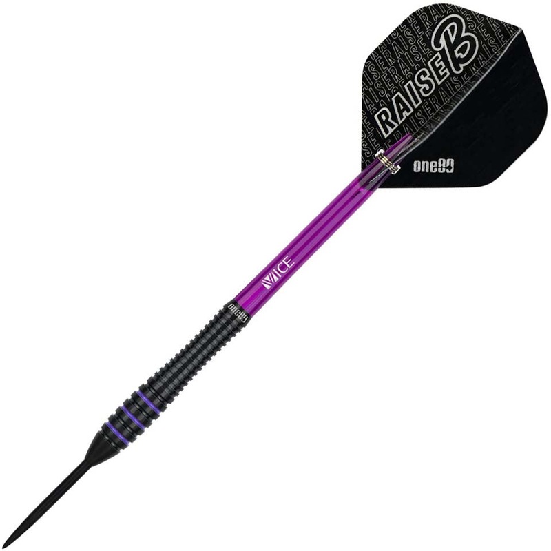 One80 Raise B Steel Tip Darts – 23gm Purple