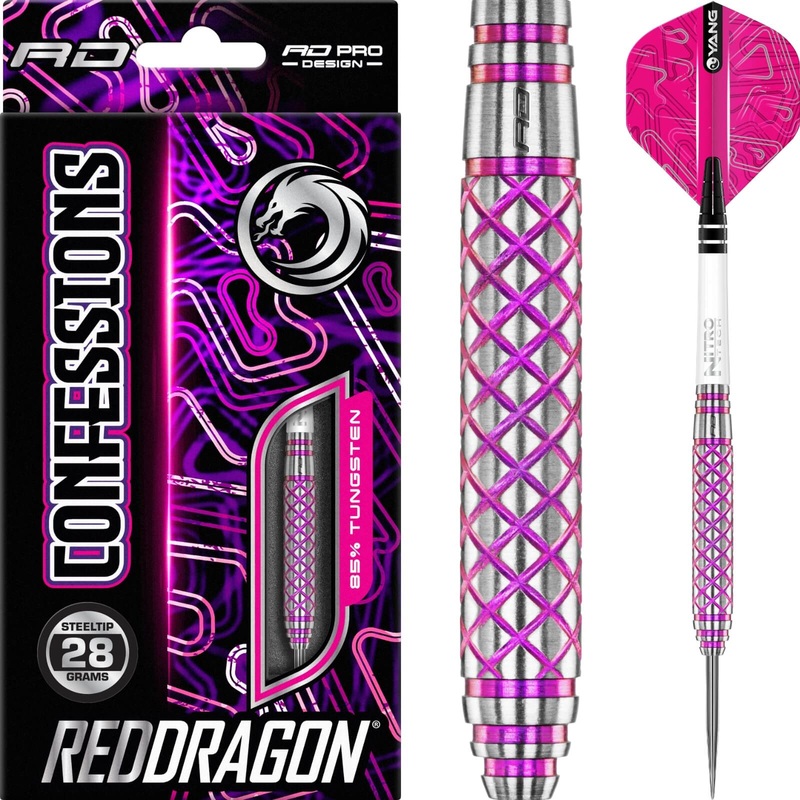 Red Dragon – Confession Darts – Steel Tip – 85% Tungsten – 26g 28g 30g 26 grams