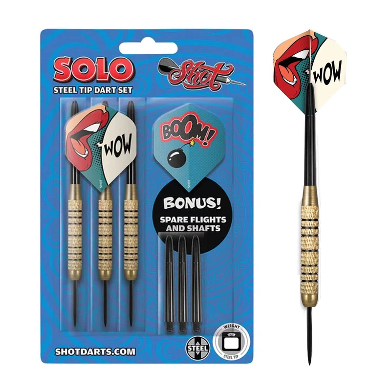 Shot Solo Brass Steel Tip Darts 18 GRAM