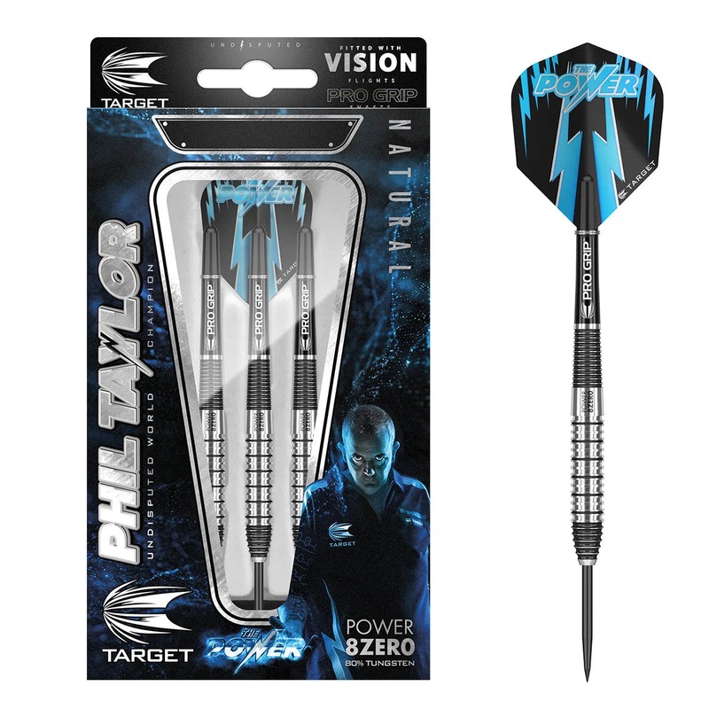 Target Darts Phil Taylor Power 8Zero 2 80% Tungsten Steel Tip Darts 22 GRAM