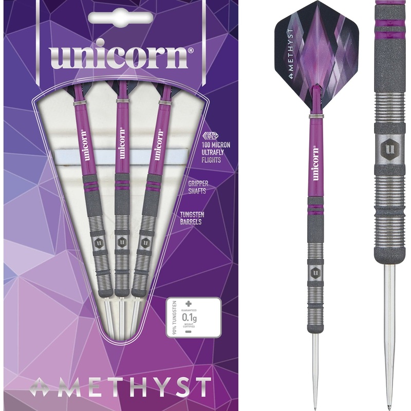 Unicorn Amethyst Darts – Steel Tip – Utech – Style 1 – Sandblasted 21g