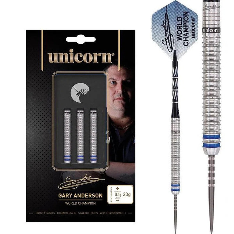Unicorn Gary Anderson Phase 3 90% Tungsten World Champion Steel Tip Darts 21 GRAM