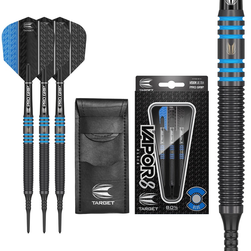 Vapor 8 Black with Blue Rings Soft Tip Darts by Target – Vapor8 18 Gram