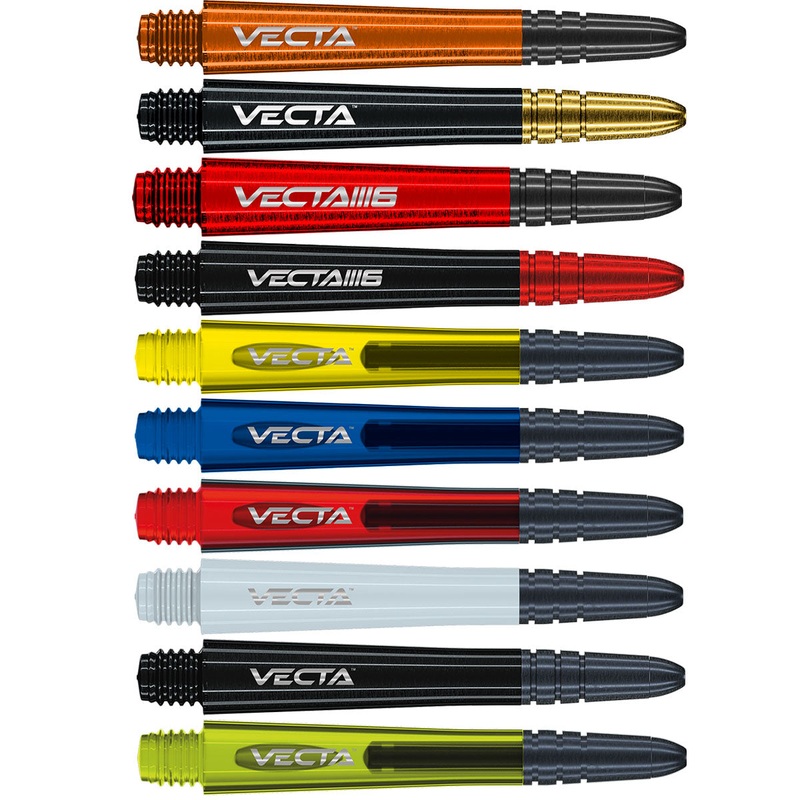 Winmau Vecta Polycarbonate Dart Stems with Aluminium Tips Black Short