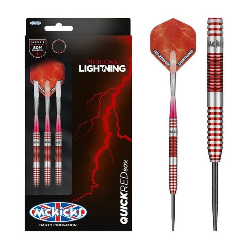 McKicks Quick Red 80% Tungsten Steel Tip Darts 22 GRAM