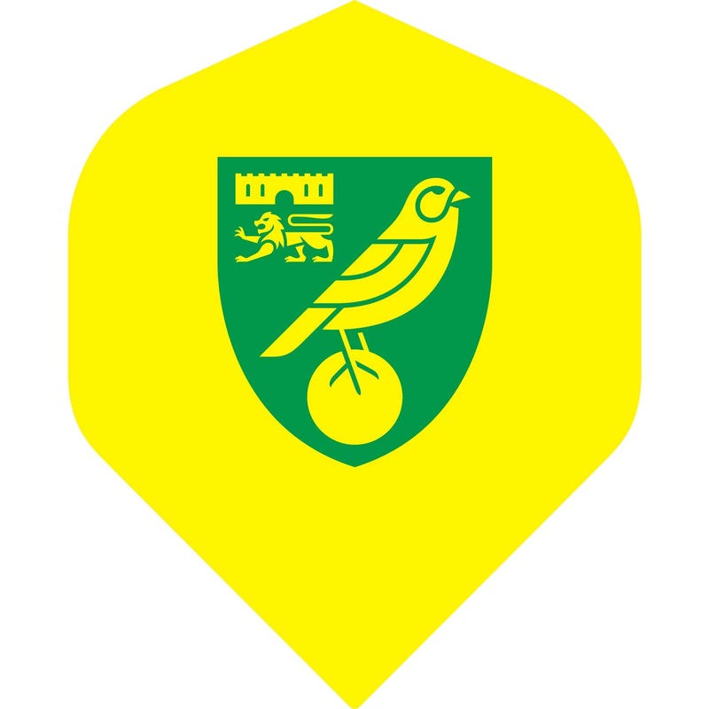Norwich City FC – Official Licensed – The Canaries – Dart Flights – No2 – Std – F1 – Yellow