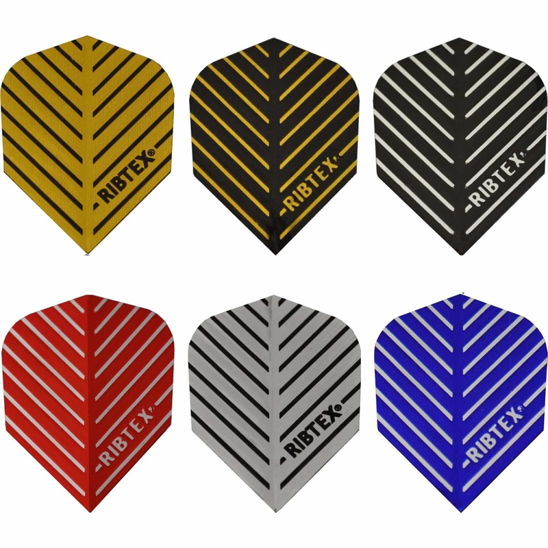 *Ribtex Dart Flights – Standard Shape – Stripes Black Gold