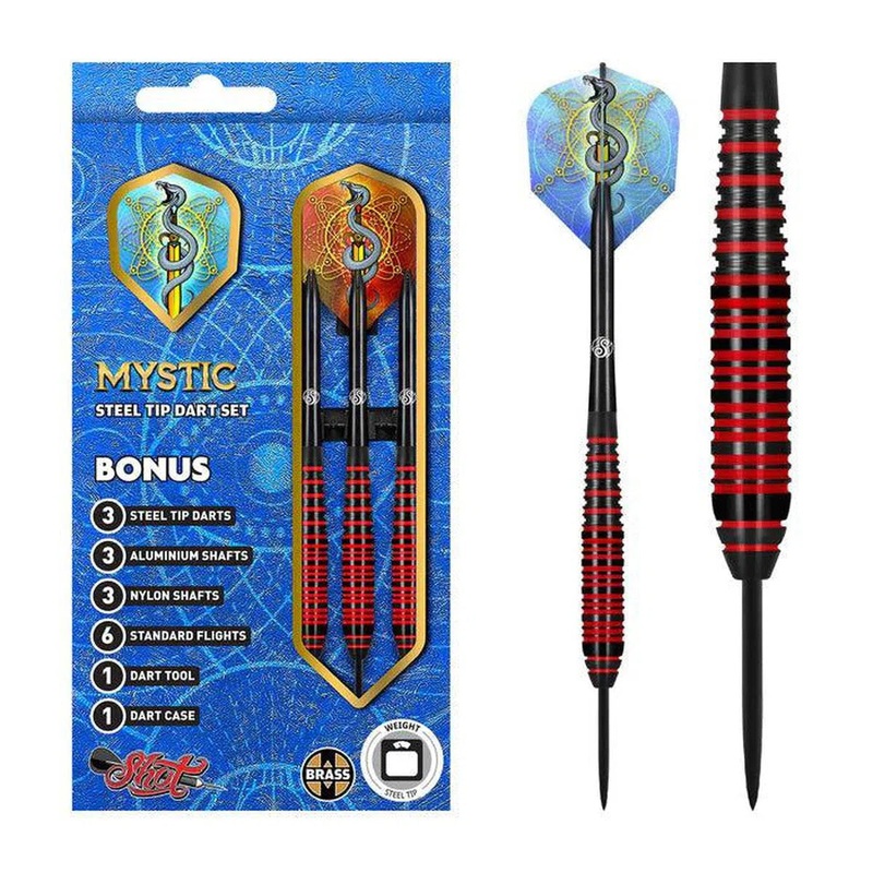 Shot Mystic Brass Steel Tip Darts 23 GRAM