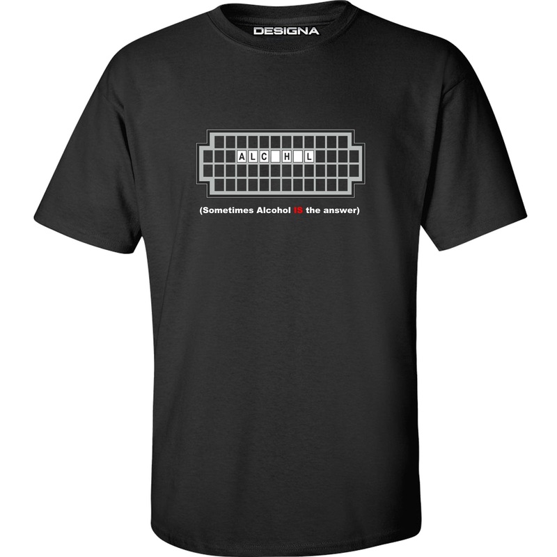 T Shirt – Humour Dart T-Shirt – Black – Alcohol IS The Answer 2XL