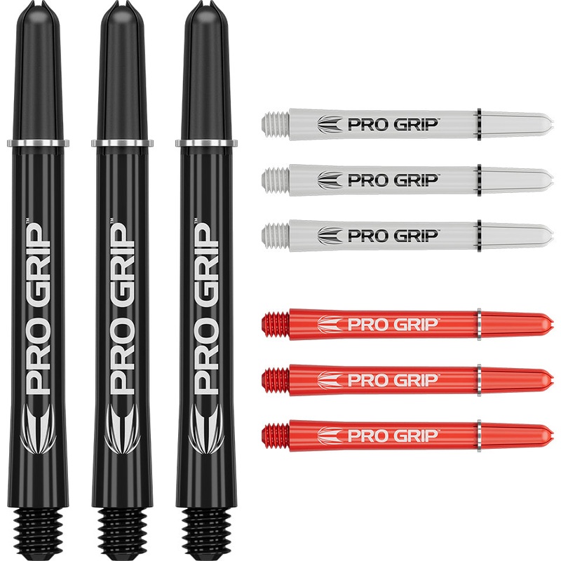 Target Pro Grip Dart Shafts – Medium Black/ White/ Red (3 Sets)