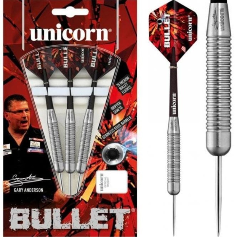 Unicorn Bullet Darts – Steel Tip Stainless Steel – Gary Anderson 1 22g