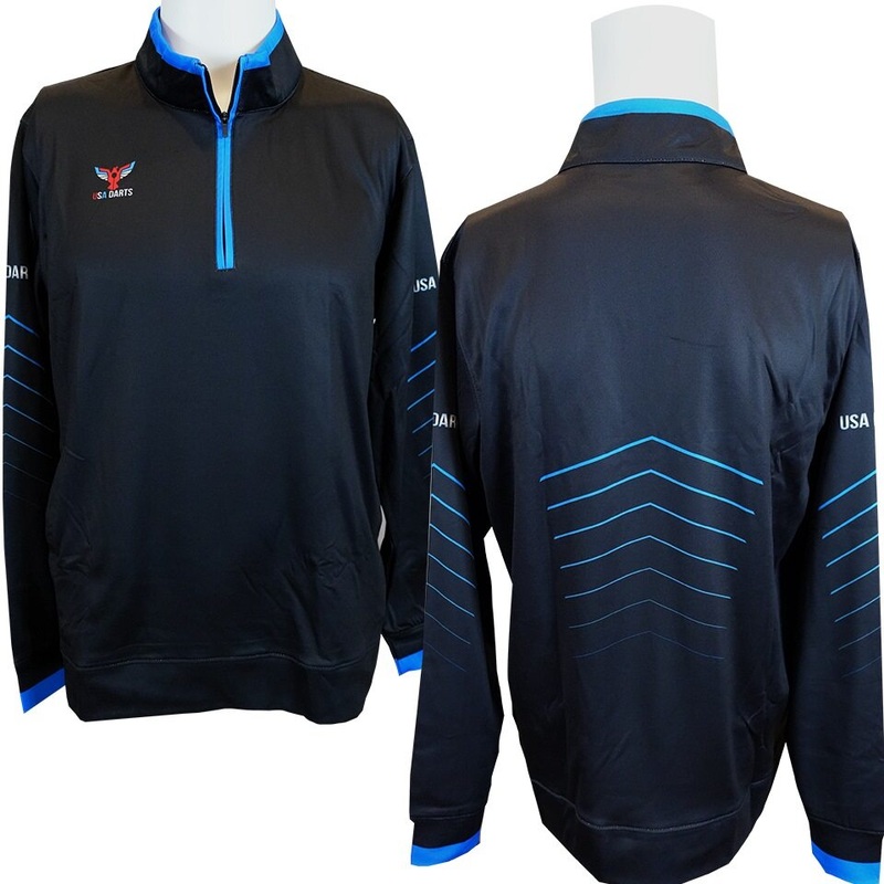 USA Darts Pullover Jacket – Black/Blue S