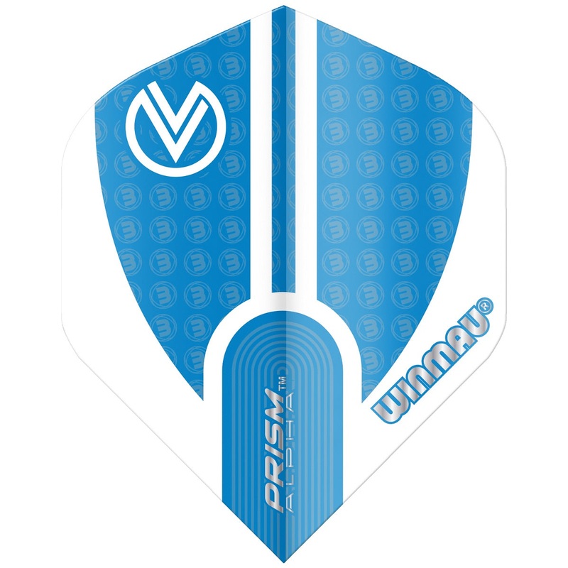 Winmau Prism Alpha Vincent van Der Voort Dart Flights 166 100 micron Standard Blue White Blue / White