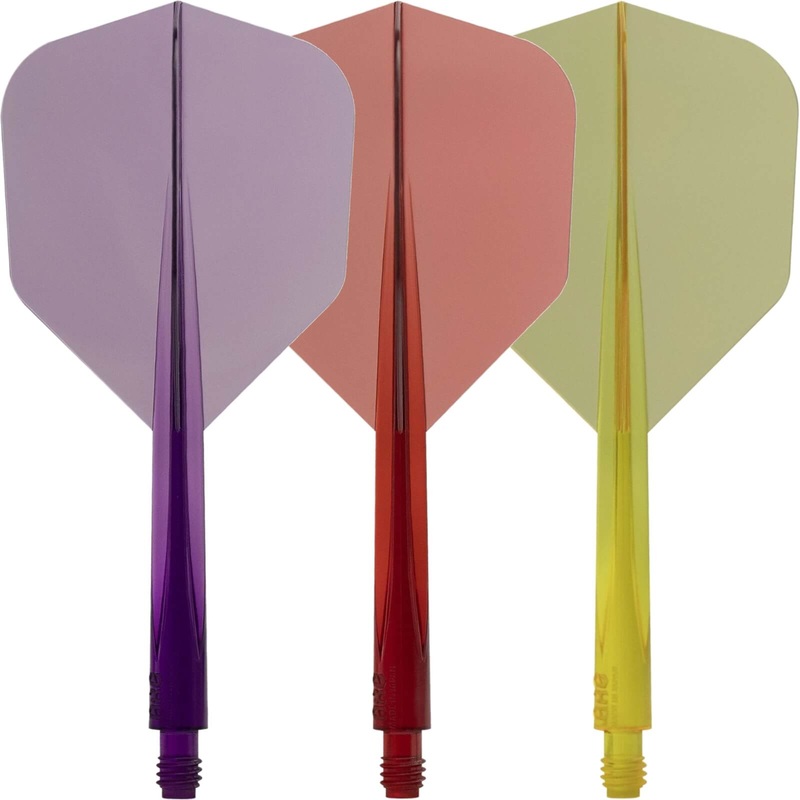 Condor – Axe Small Transparent Colour – Standard Dart Flights – Integrated Flight & Shaft System Short (21.5mm) Purple