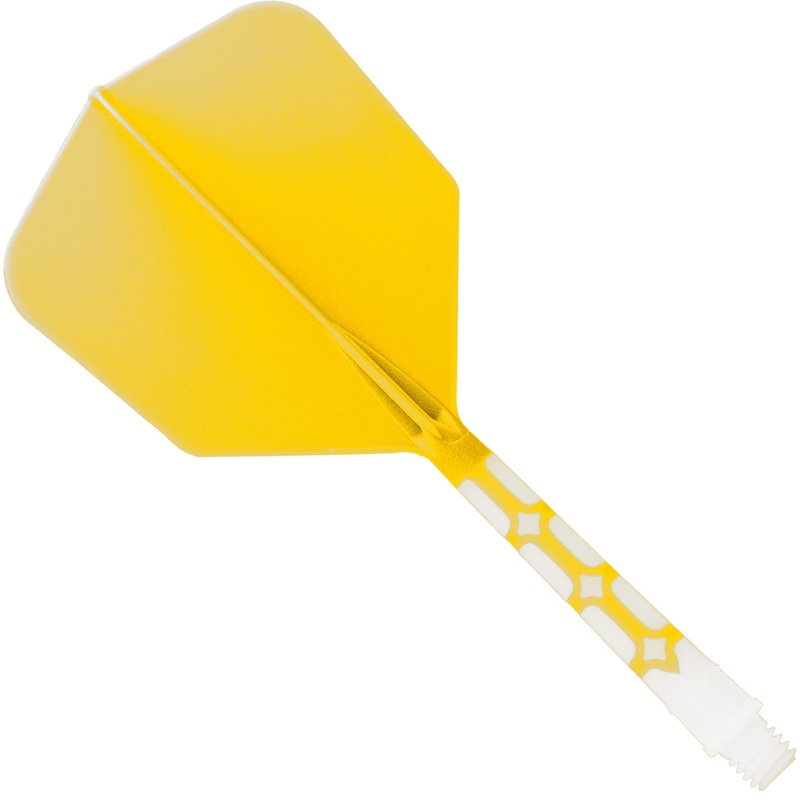 Cuesoul Rost T19 Integrated Dart Shaft and Flights – Big Wing – White with Yellow Flight Long