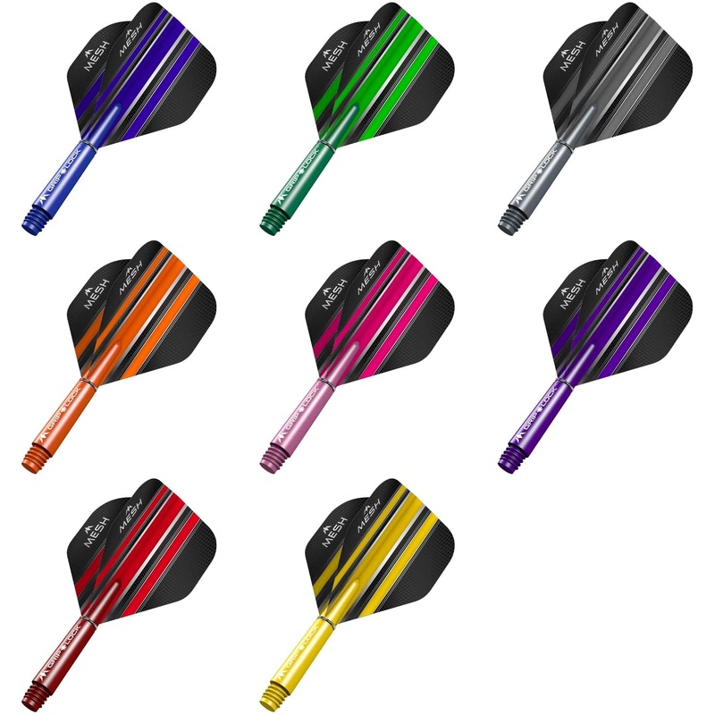Mission Mesh No2 Dart Flights Combo With Griplock Shafts Blue Short
