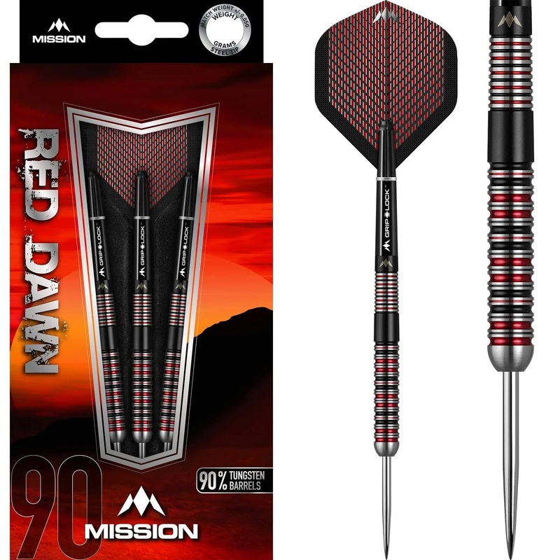 MISSION RED DAWN DARTS – STEEL TIP – M1 – STRAIGHT RING 26g