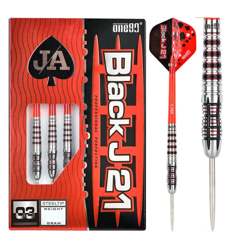 One80 BlackJ 21 03 90% Tungsten Steel Tip Darts 21 GRAM