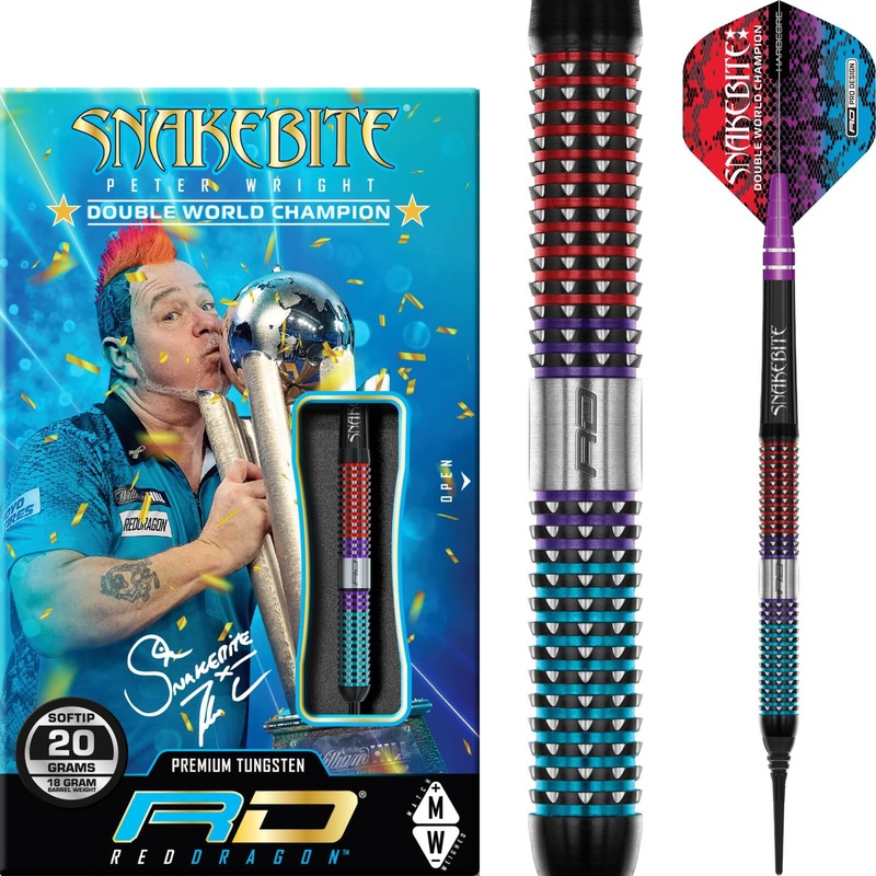 Red Dragon – Peter Wright Spirit Darts – Soft Tip – 90% Tungsten – 20g