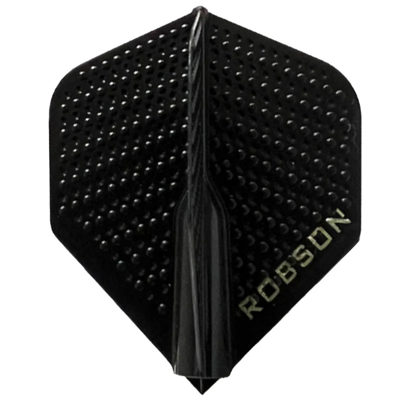 Robson Dimpled Plus Dart Flights – Standard Black Standard 350 Micron Black