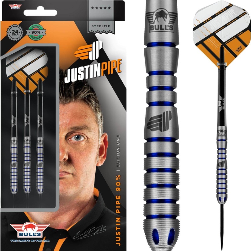 Bull’s NL – Justin Pipe Darts – Steel Tip – 90% Tungsten – 22g 24g 26g 22 grams