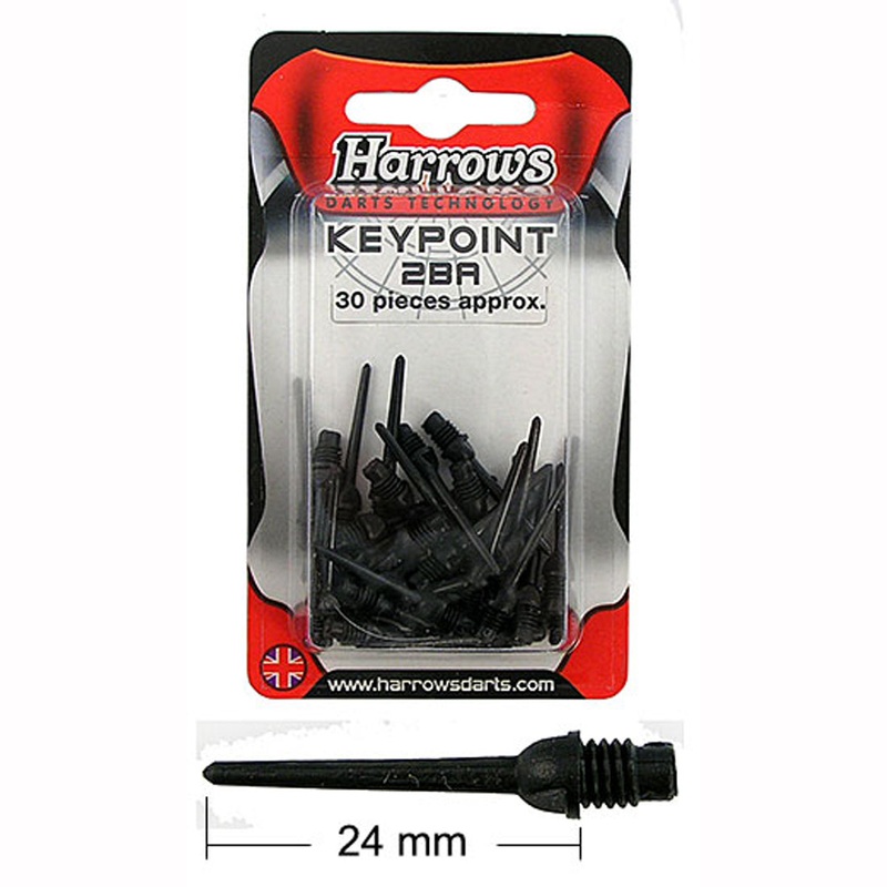 Harrows Soft Tip Key Points 30 Pack – Black *24mm