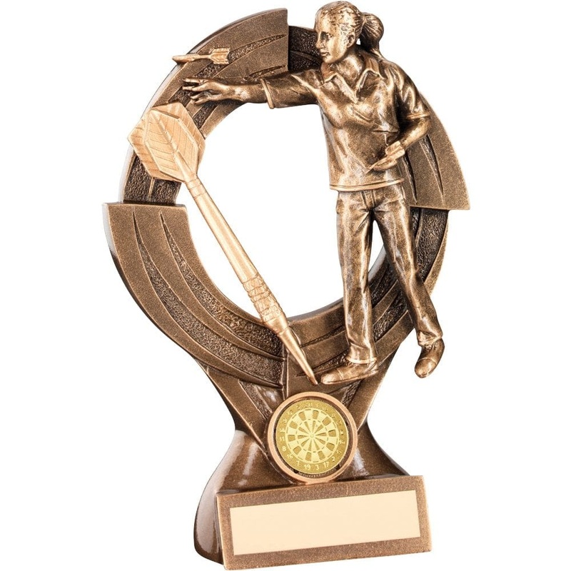Lady Dart Player Figurine Throwing Dart – Resin Award – Large Default Title