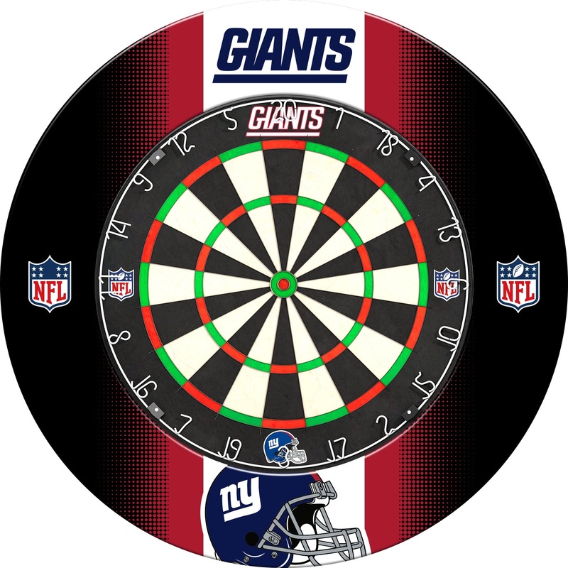 NFL – Printed Dartboard & Printed Surround – Official Licensed – New York Giants