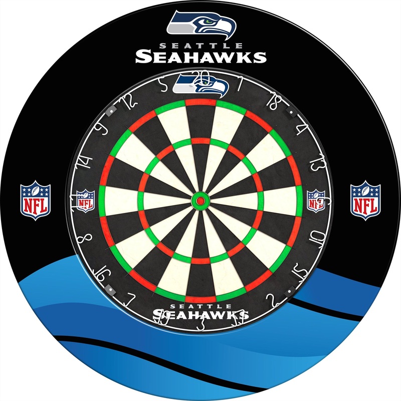 NFL – Printed Dartboard & Printed Surround – Official Licensed – Seattle Seahawks