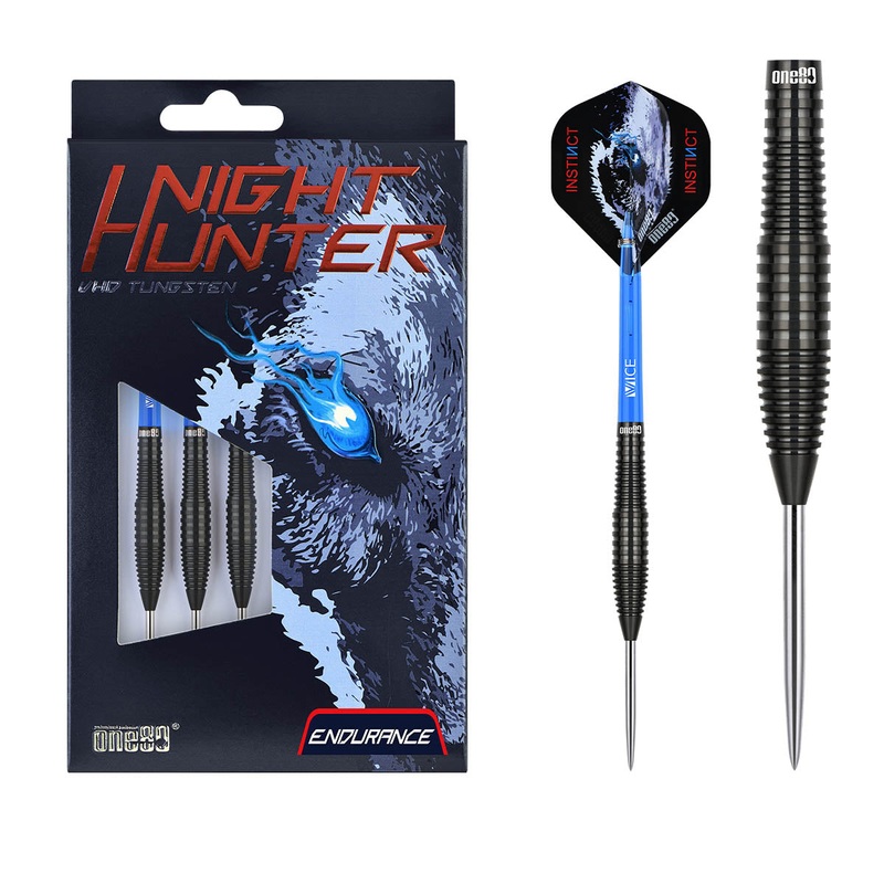 One80 Night Hunter Endurance 90% Tungsten Steel Tip Darts 22 GRAM