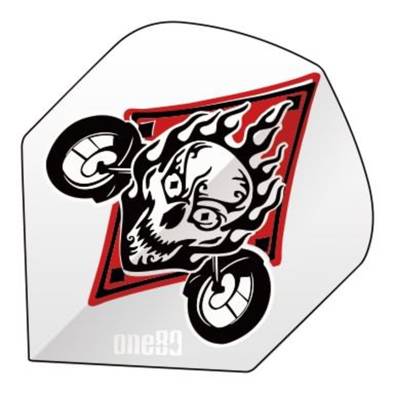 One80 Poker 01 Diamond Skull White Dart Flights Standard 130 Micron Poly