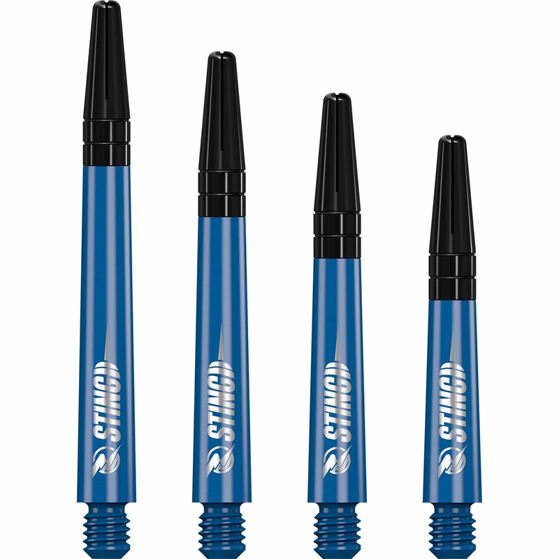 Ruthless Sting Dart Shafts – Polycarbonate – Solid Blue – Black Top Short