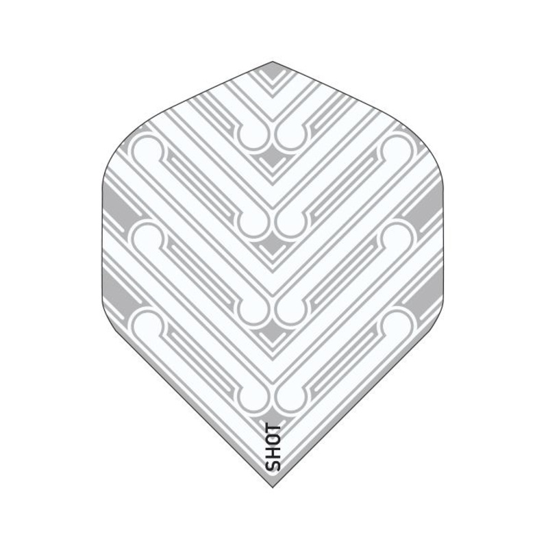 Shot Manu White Dart Flight Set-Standard Standard 100 Micron Polymer