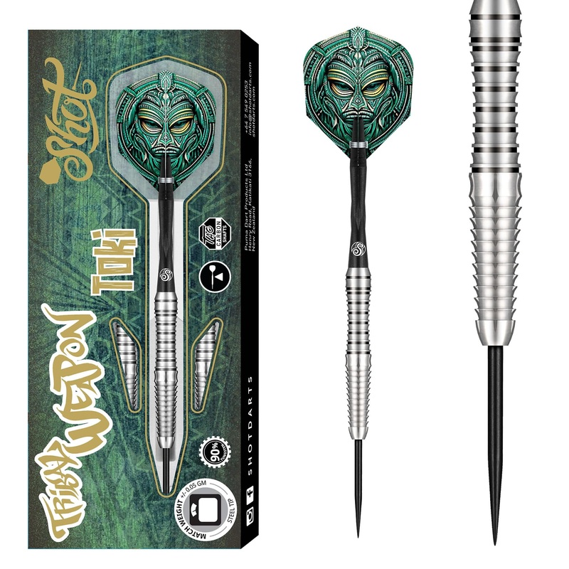 Shot Tribal Weapon Darts – Steel Tip – 90% Tungsten – Toki 23g