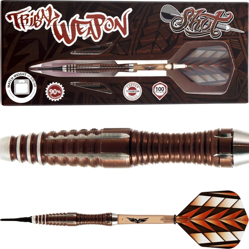 Shot – Tribal Weapon Series 1 Darts – Soft Tip – 90% Tungsten – 19g