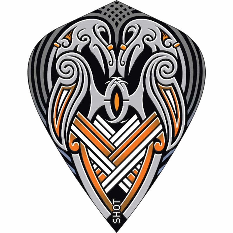 Shot Viking Raven Dart Flights – 100 Micron – Kite – Black