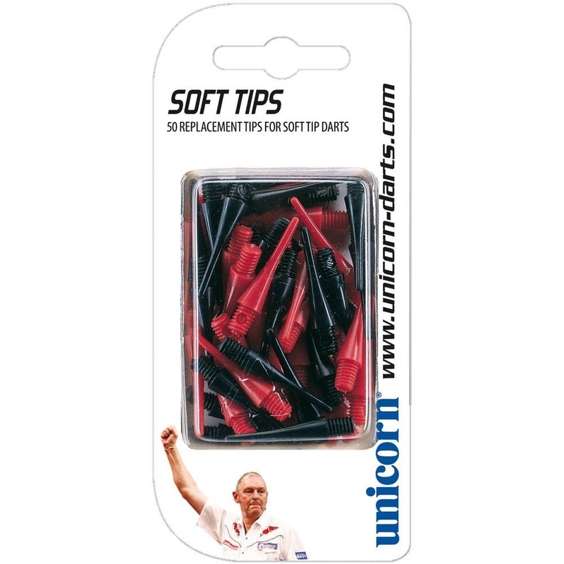 Unicorn Spare Soft Tip Points – Softips – Pack 50 – Black & Red