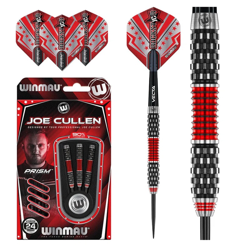 Winmau Joe Cullen Rockstar Series RS 1.0 90% Tungsten Steel Tip Darts 22 GRAM