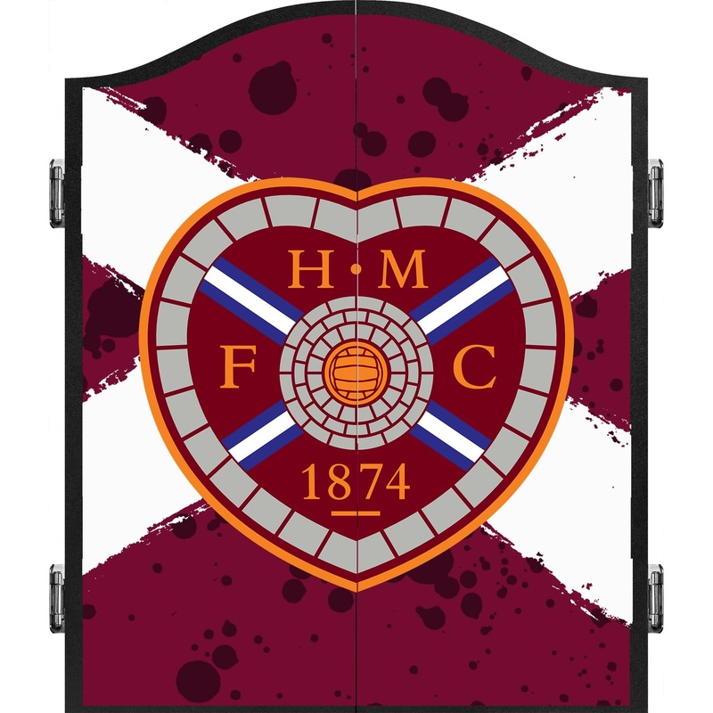Heart of Midlothian FC – Official Licensed – Hearts – Dartboard Cabinet – C2 – Saltire Crest