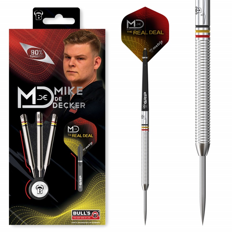 Mike de Decker Original 90% Tungsten Steel Tip Darts by Bulls 22 Gram