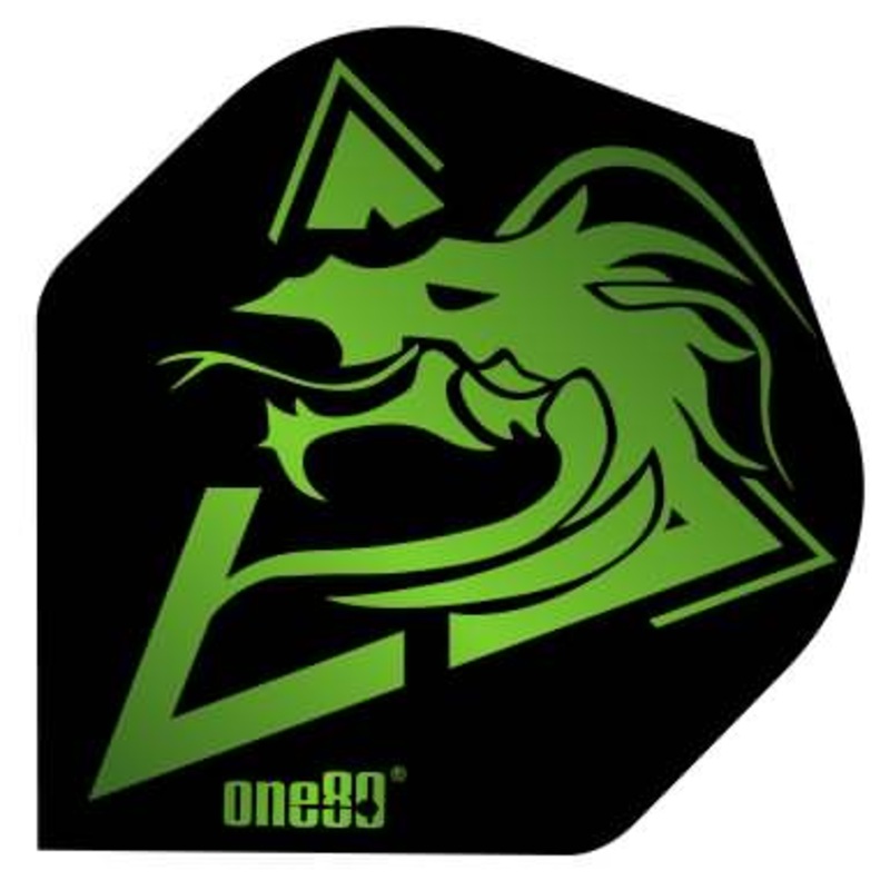 One80 Serpent Green Dart Flights Standard 100 Micron Poly