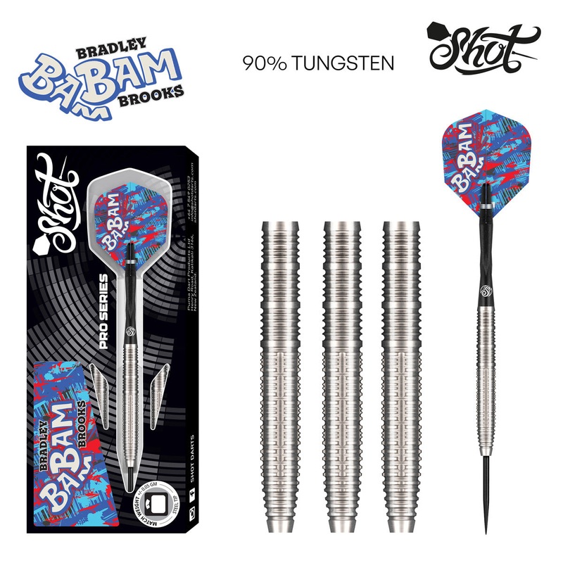 Shot Pro Series Bradley Brooks Gen 2 90% Tungsten Steel Tip Darts 23 Gram