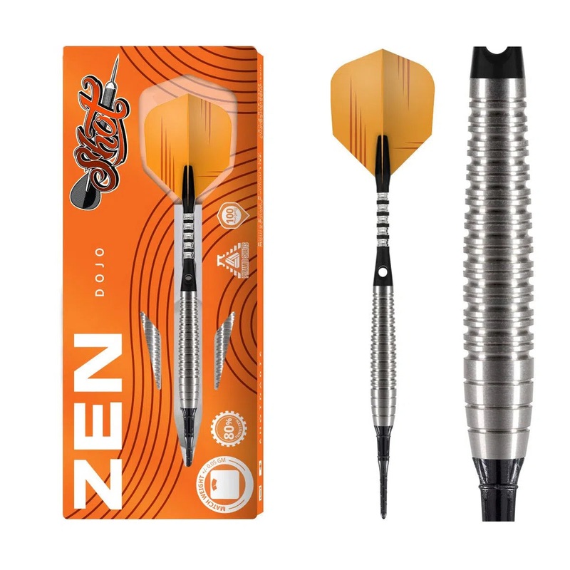 Shot Zen Series Dojo 80% Tungsten Soft Tip Darts 18 GRAM
