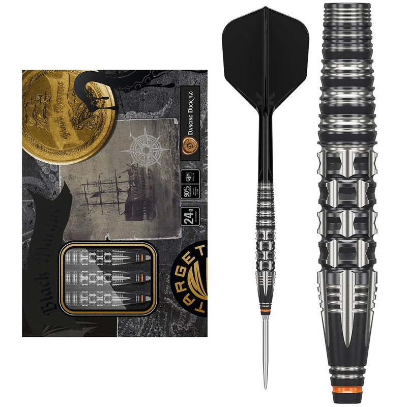 Target Japan Black Marque Dancing Duck Gen 4 SP 90% Tungsten Steel Tip Darts 24 GRAM