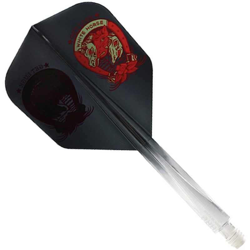 *Condor AXE Dart Flights – Get Luck – Horseshoe – Gradient – Small – Clear Black Short